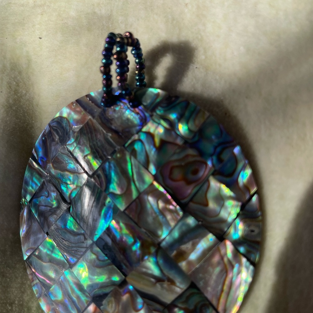 Mosaic Of Abalone Shell Pendant. Unique, Irridesc… - image 3
